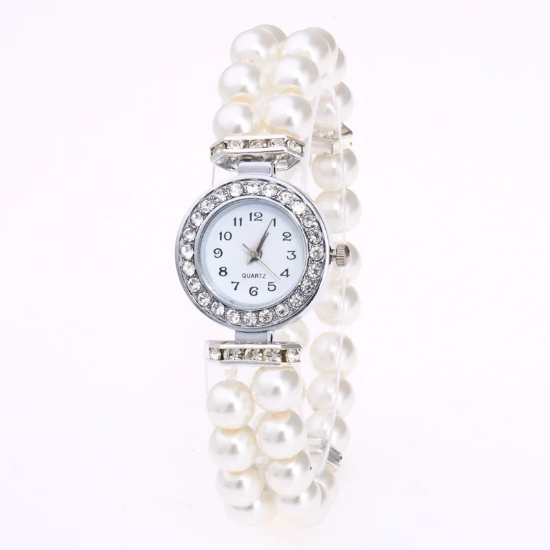 

Decoration Metal Delicate Little Dial Casual Watch Pearl String Women Watch