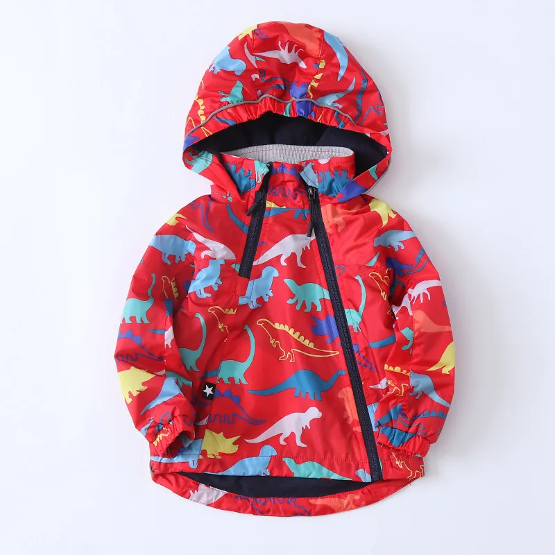 IYEAL Boys Rain Jacket for Winter Children Outdoor Dinosaur Raincoats Kids Detachable Hooded Outerwear Coats with Fleece Liner |