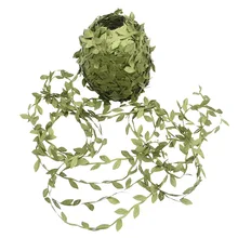 20 Meters Silk Leaf Rattan Green Leaves Artificial DIY Wreath Garland for Wedding Decoration Gift Scrapbooking Craft Fake Flower