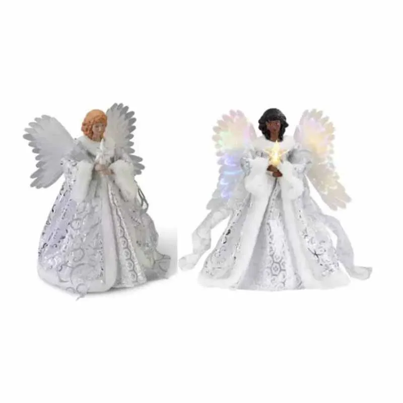 The Fiber Optic Angel Tree Vintage Light Up Christmas Topper Glowing White Wand Resin Sculptures Gift | Дом и сад