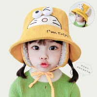 childrens fisherman hat autumn and winter boys and girls winter new 2021 cute cat tide boy baby kid pot hat to keep warm