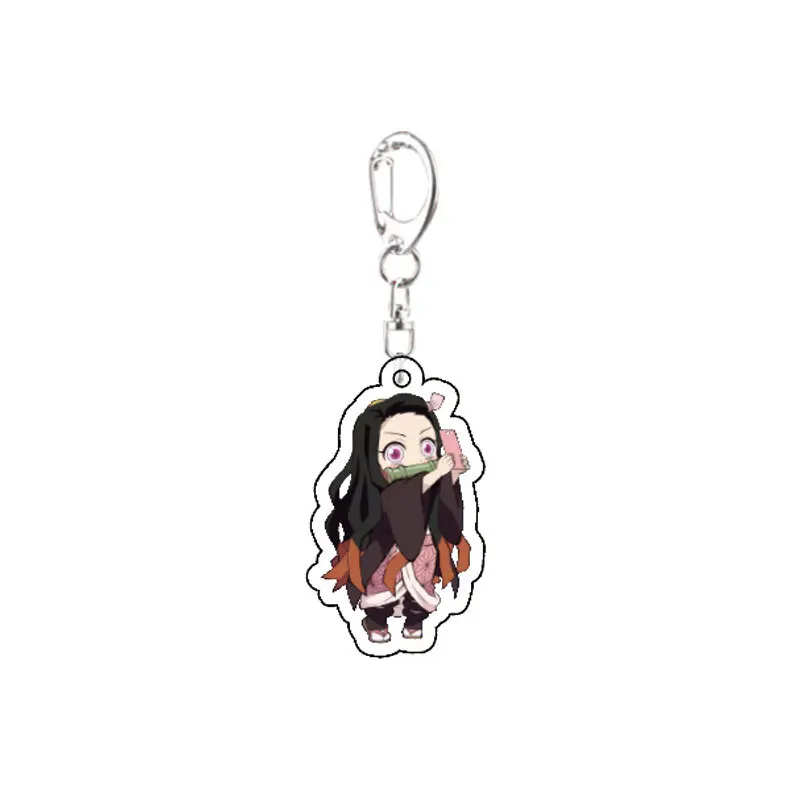 

Anime Accessories Demon Slayer Keychains Brinco Blade Of Ghost Key Chains Choker Kamado Tanjirou Same Jewelry Fans Brelok Gifts