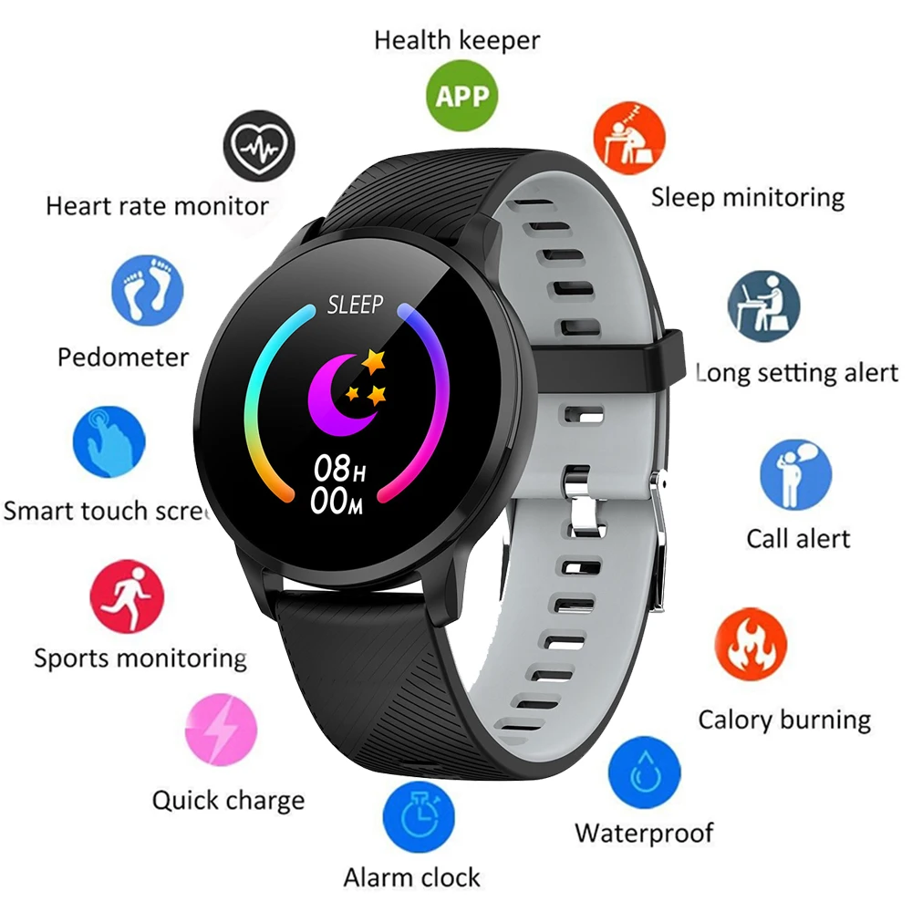 Умные часы для мужчин и женщин пульсометр умный Браслет многофункциональный