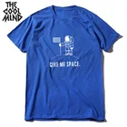 Мужская футболка COOLMIND, из 100% хлопка, с крутым космическим принтом, повседневная, с коротким рукавом, свободная, Мужская футболка