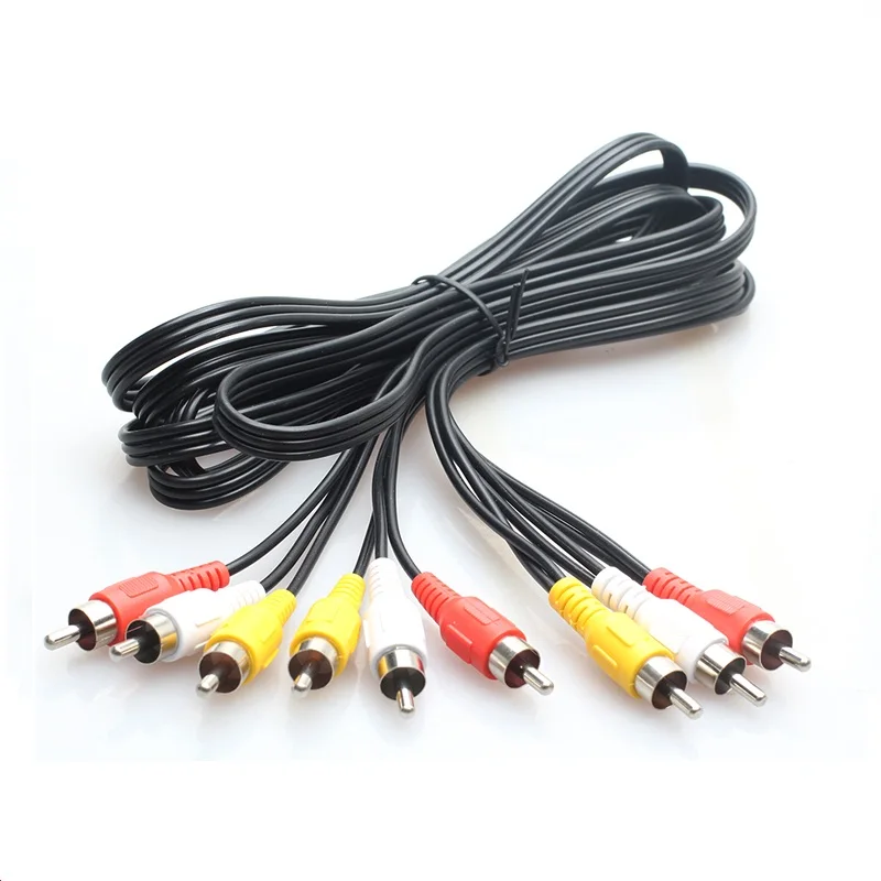 ТВ приставка Lotus красная белая желтая одна точка два RCA 3 штекера на 6 AV аудио и