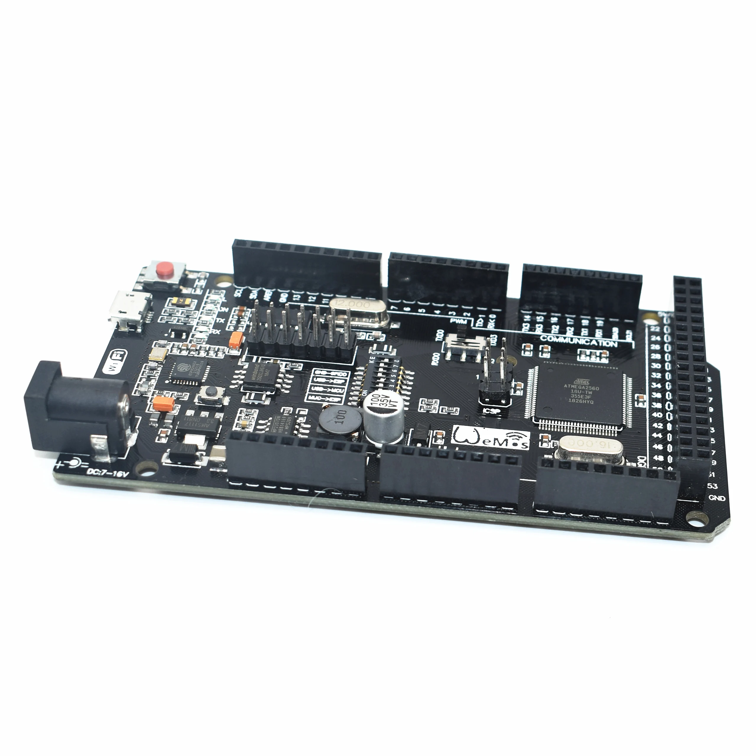 Mega2560 + Wi-Fi R3 ATmega2560 ESP8266 32 Мб памяти Φ CH340G. Совместимость с Arduino Mega NodeMCU для WeMos MEGA 2560 |