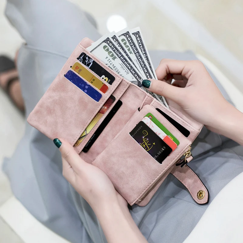 SMOOZA кошелек женский кожаный 2020 матовый короткий Cartera Mujer милый трехслойный