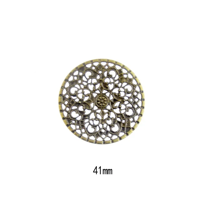 Бесплатная доставка 10 шт. античная бронза филигранные круглые оболочки