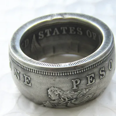 Филиппинское посеребренное кольцо с монетами ручная работа американский размер
