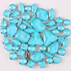 Серебряные наборы, 50 цветов, смесь форм желе, конфеты, аквамарин, стеклянные кристаллы, пришивные стразы для одежды, обуви, сумок, сделай сам