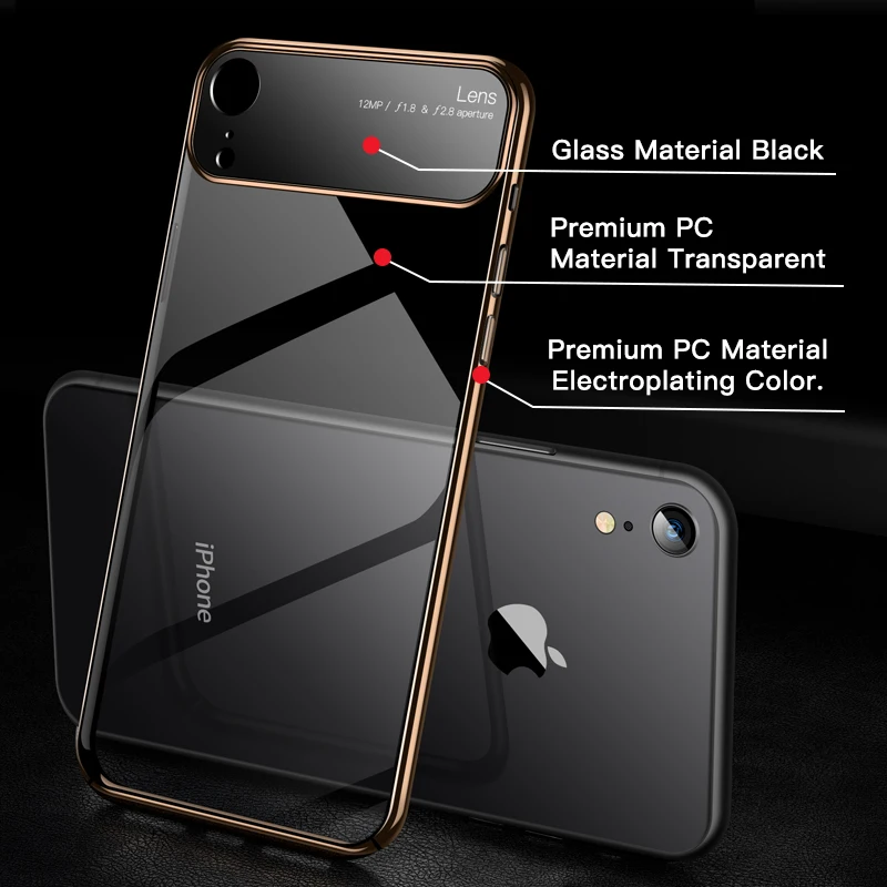 Cxone Роскошные линзы стеклянный чехол для iPhone XS MAX XR Чехлы Ультратонкий прозрачная