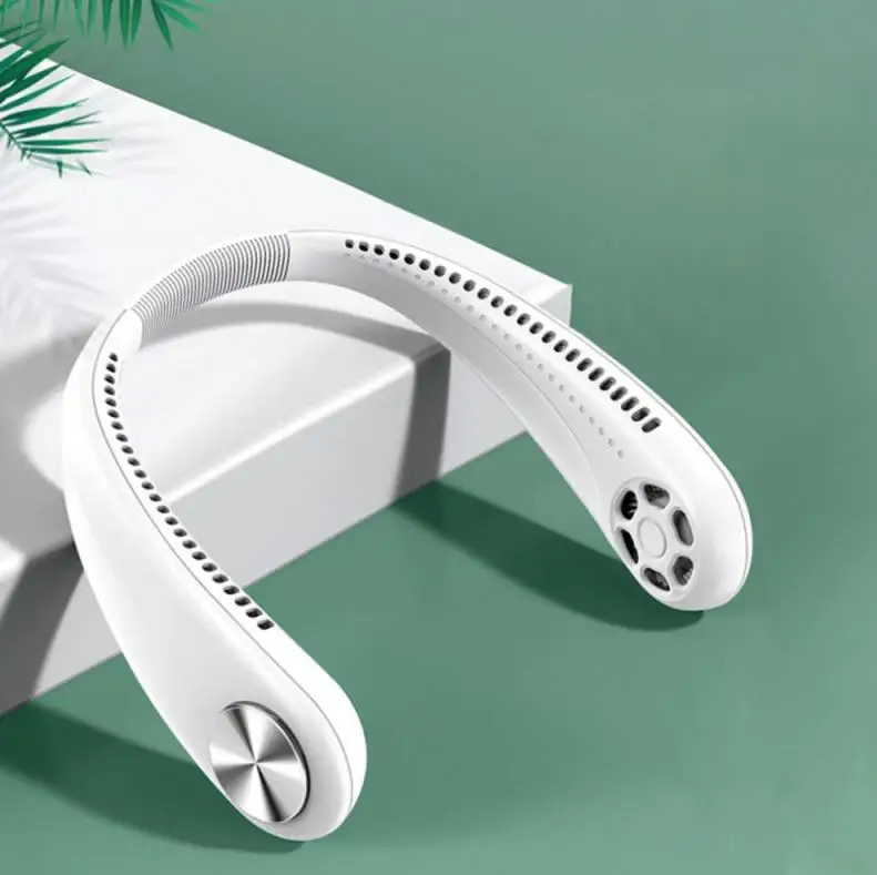 

Yfashion Mini Fan Portable Leafless USB Charging Sports Silent Hanging Neck Fan