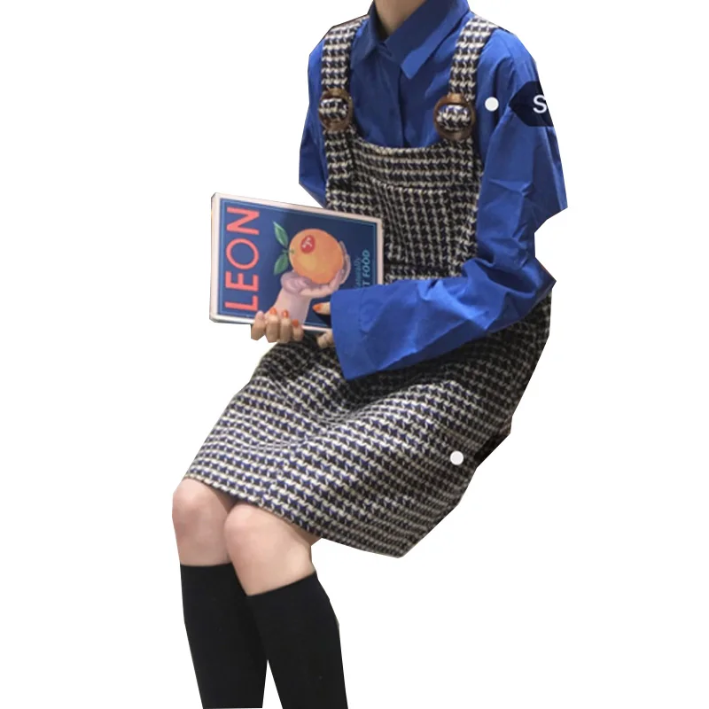 

Two-Piece Dress Early Spring Suspender Outfit Female Student Skirt Lady Super Fairy Mori Style Design Sense