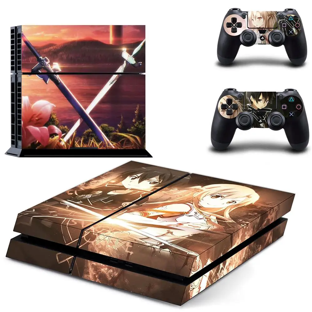 Sword Art Online PS4 Sticker Play station 4 Skin PS 4 Sticker Decal Cover For PlayStation 4 PS4 Console & Controller Skins Vinyl