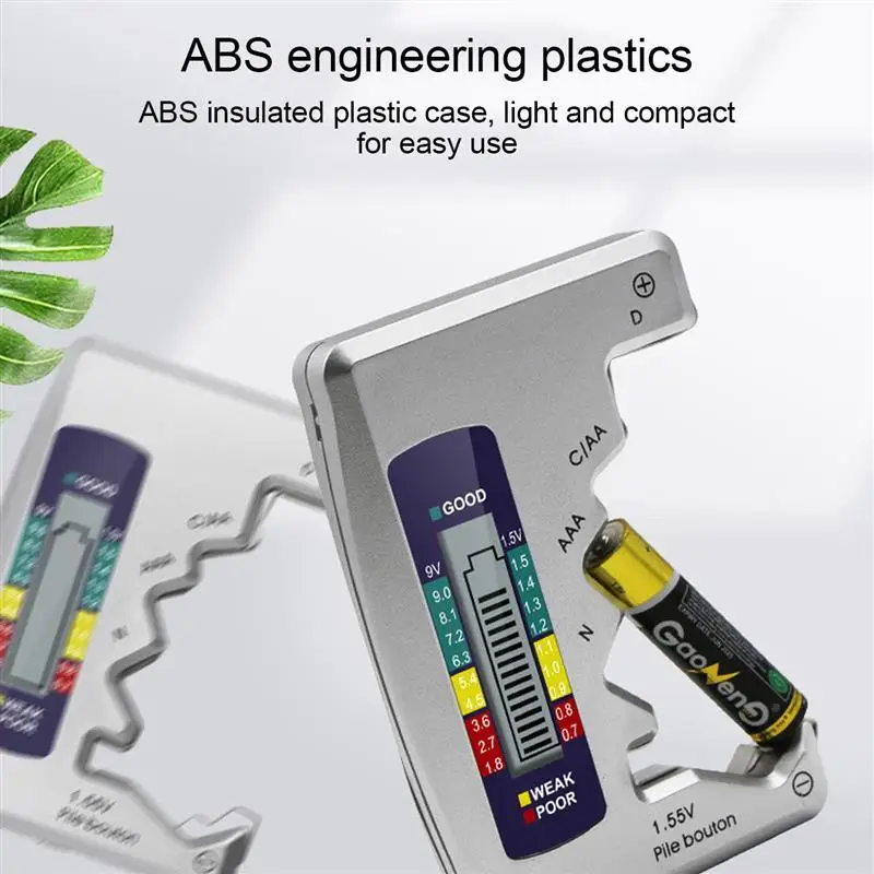 

Digital Battery Tester LCD Display C D N AA AAA 9V 1.5V Button Cell Battery Capacity Check Detector Capacitance Diagnostic Tool