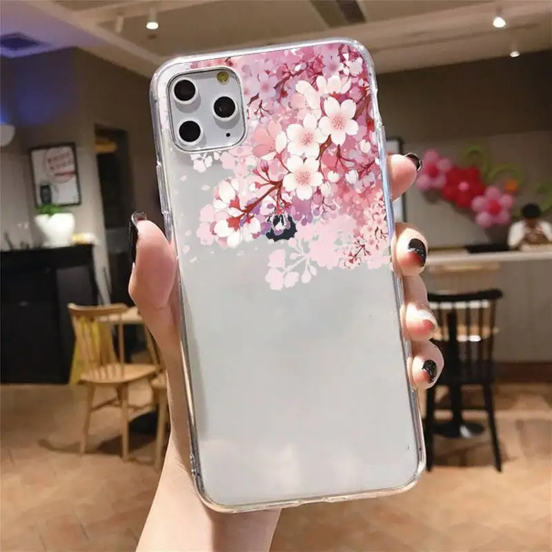 

Cherry blossoms Phone Case Transparent soft For iphone 5 5s 5c se 6 6s 7 8 11 12 plus mini x xs xr pro max