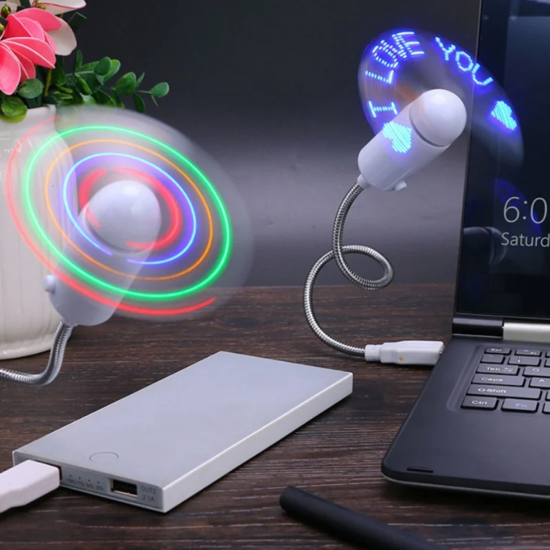 

DIY Flessibile A Collo di Cigno Aprogrammable Fan USB MINI LED RGB Fan Night Lights 2019 New