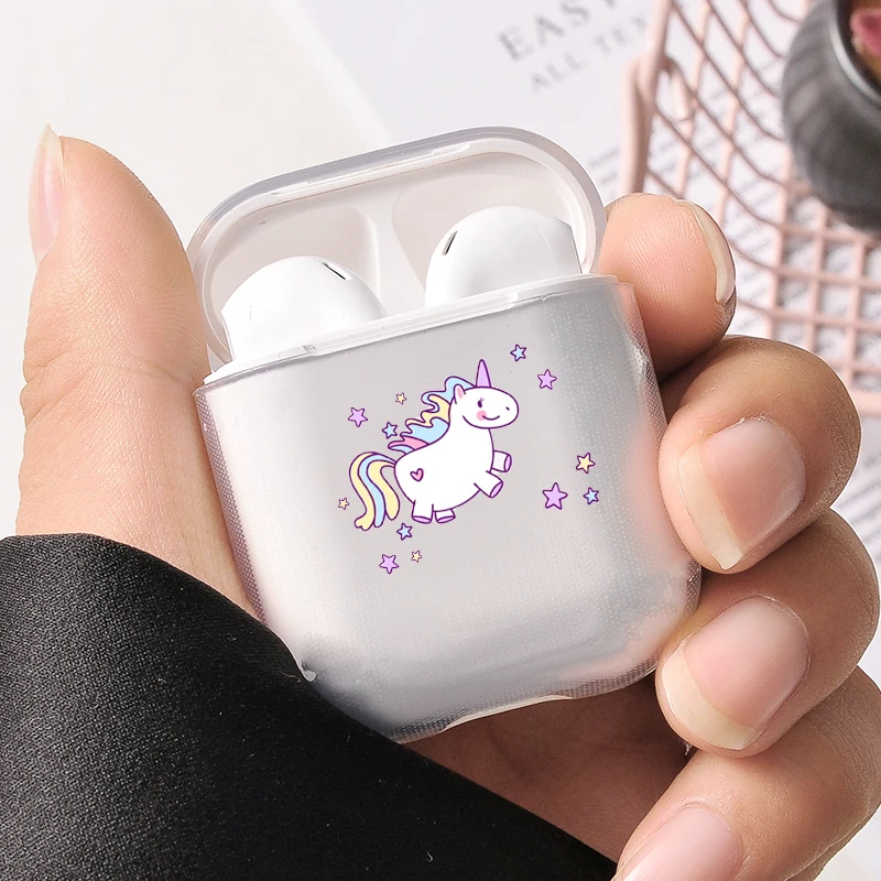 Милый мультяшный чехол для наушников Airpods забавный Единорог простой Bluetooth поп