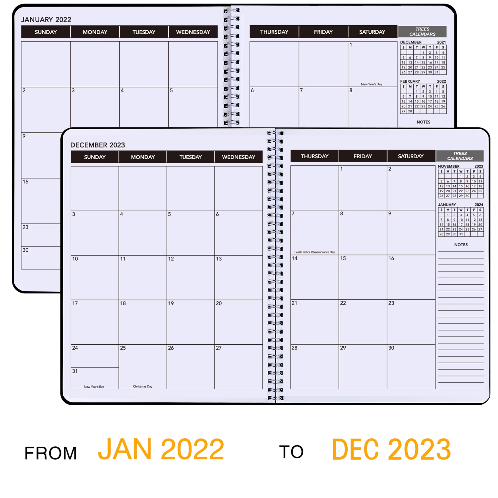 دفتر أجندة تخطيط يومي 2022-2023 جدول أعمال شهري أسبوعي منظم لإدارة الوقت مجلة التعيين الشخصي