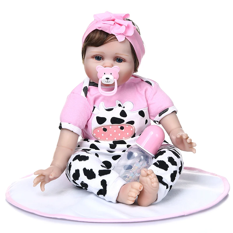 55CM lovely girl pinky reborn babydoll lifelike soft silicone flexible touch adorable real newborn baby size cuddely weigh | Игрушки и
