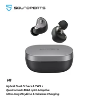 Наушники SOUNDPEATS H1 Hybrid Dual-Driver TWS, Bluetooth 5,2 Apt-X QCC3040, hi-fi звук, Беспроводная зарядка, наушники, время работы 40 часов