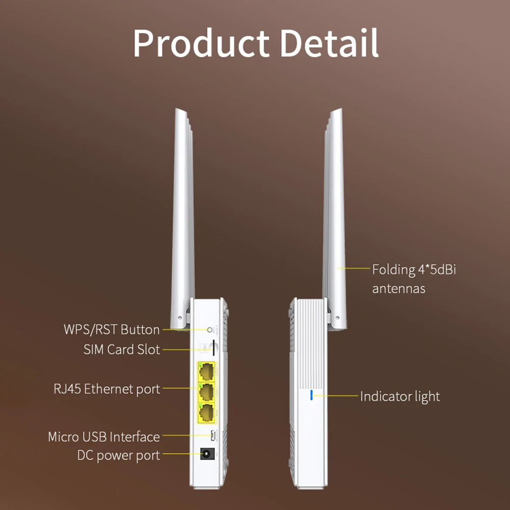 

WIFISKY WS-R642 2.4GHz Wireless Wifi Router Outdoor 4G SIM Card Wireless 4 Antennas Industrial Grade CPU High Speed WiFi Router