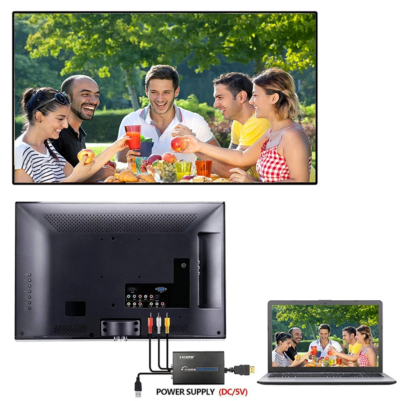 HDMI к RCA AV и S-video адаптер конвертер HDMI к 3RCA AV CVBS композитный и S-Video конвертер адаптер Поддержка 720 P/1080 P