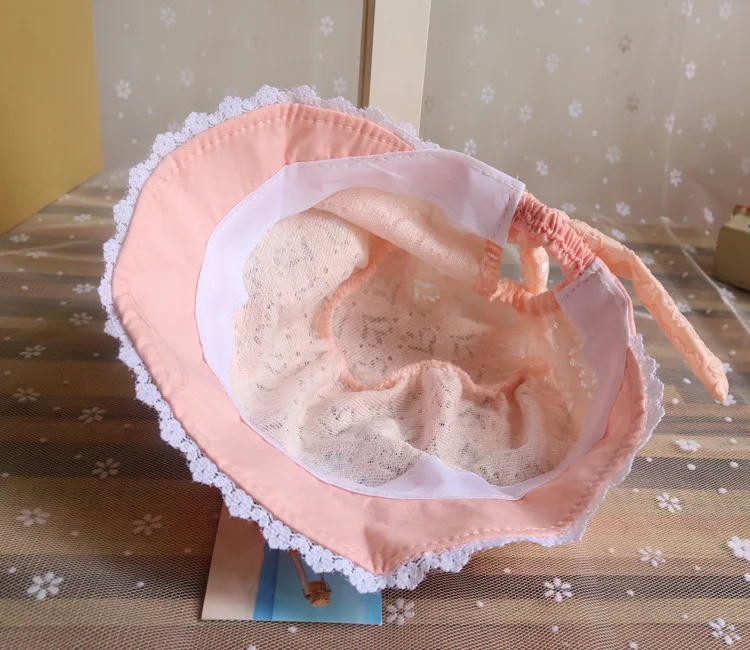 

2021 child summer baby toddler girl hat cartoon bow lace hat baby boy girl fashion peach heart print hat sun hat