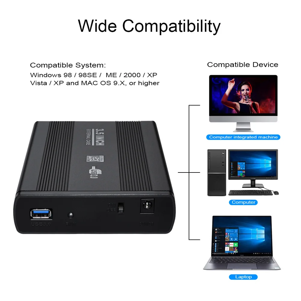 deepfox 3 5 inch usb 2 0usb 3 0 sata external hdd disk hard drive enclosure case cover external storage box support hard drive free global shipping
