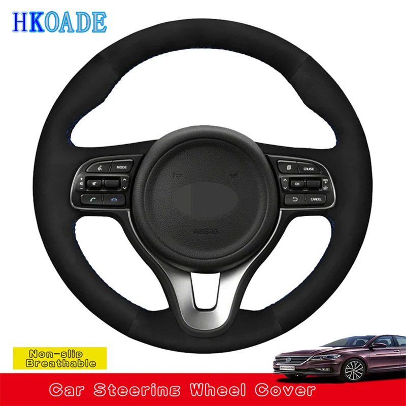 

Customize DIY Soft Suede Leather Car Steering Wheel Cover For Kia K5 Optima Sportage KX5 Niro 2017 2018 2019 Car Interior