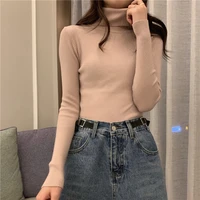 vintage turtleneck female sweater solid winter warm long sleeve sweater casual slim knitted pullovers women knitting sweater