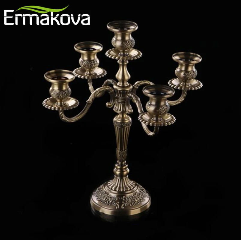 ERMAKOVA 3/5 руки бронзовая Свеча держатель Ретро канделябр металлический романтический свадебный ужин подсвечник для дома