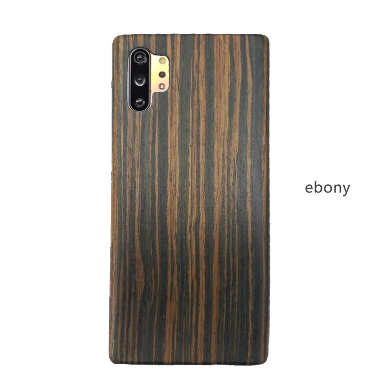 Ebony Для samsung Galaxy Note 10 Plus чехол Роскошный тонкий жесткий деревянный противоударный Броня задняя крышка чехол для телефона Samsug Note 10 Funda - Цвет: Ebony