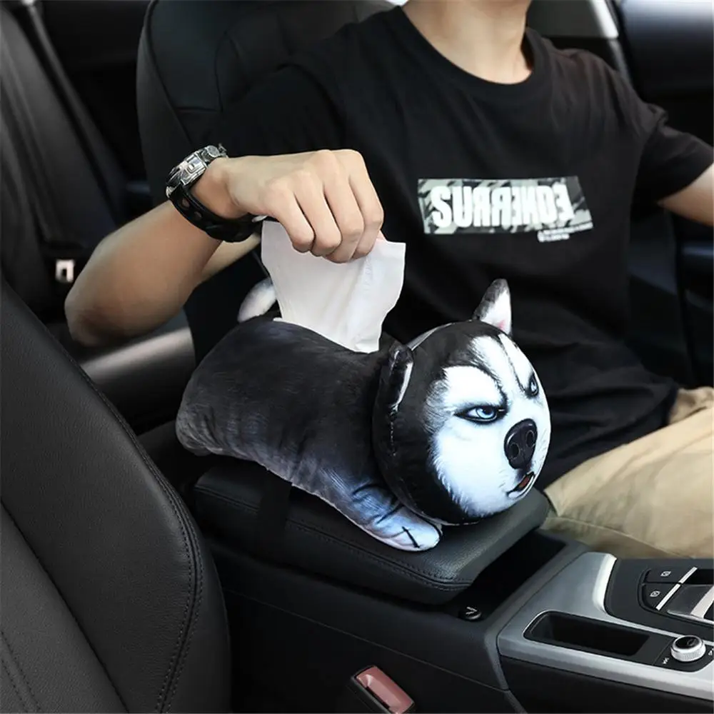 Автомобильная коробка для салфеток с 3D милым мультипликационным изображением