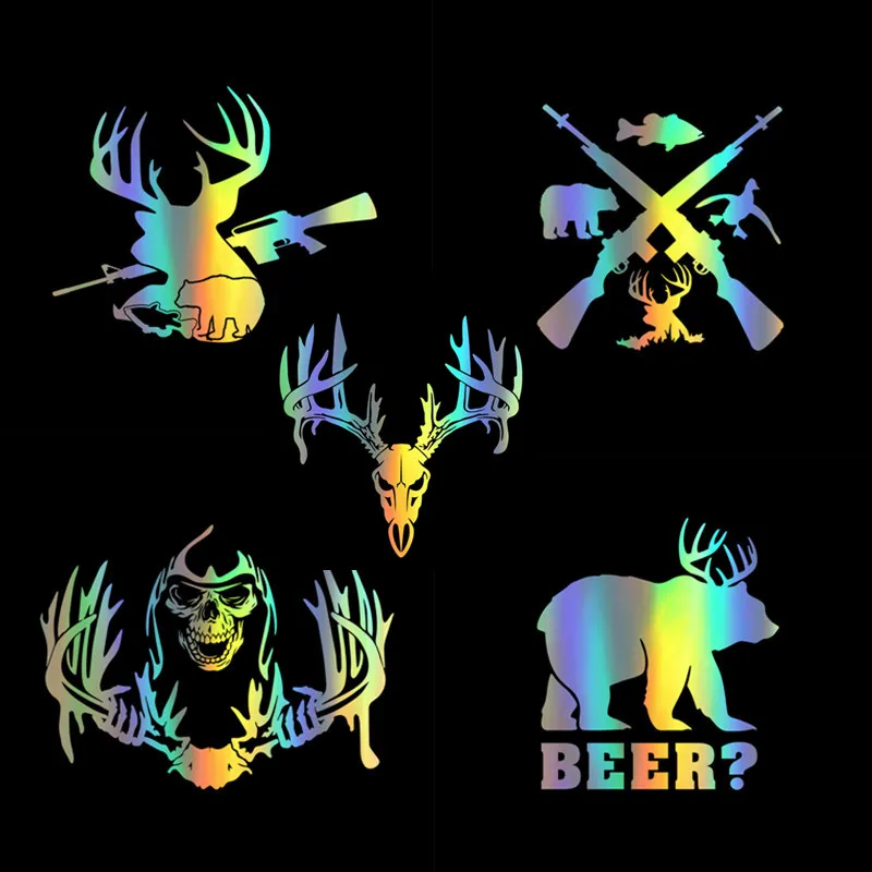 Наклейки для автомобиля оленя рыбы медведя скелета окна двери кузова мотоцикла