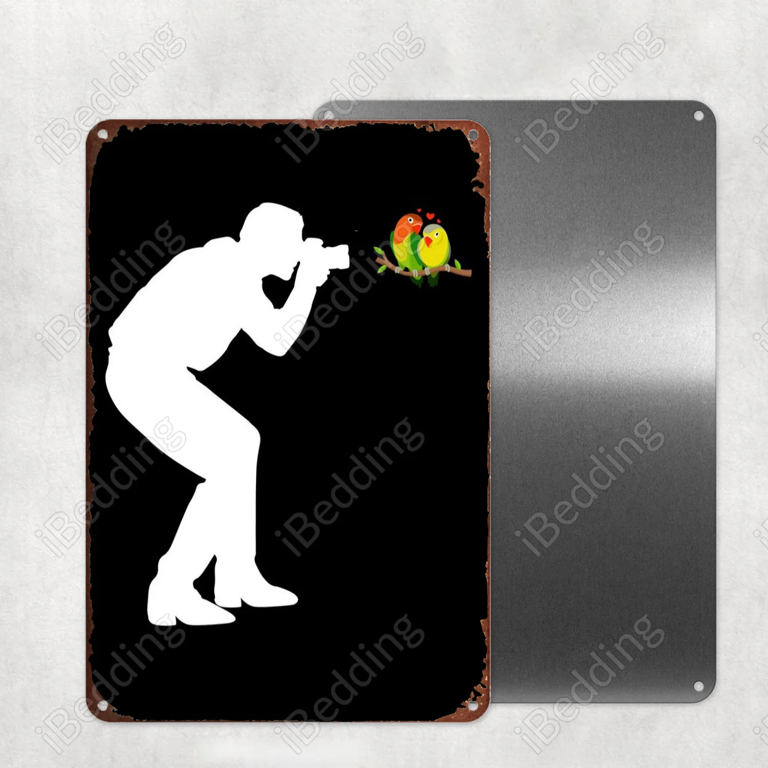 

Птичий фотограф, Фотофон, металлическая фотография, панель, паб, клуб, Настенный декор, железная живопись, декоративная пластина 20x30 см