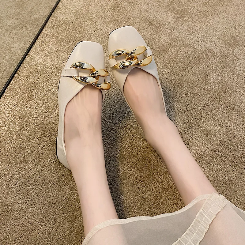 

Shoes Woman 2021 Elegant Casual Female Sneakers Square Toe Flats Soft Shallow Mouth Autumn New Grandma Summer Dress Fall