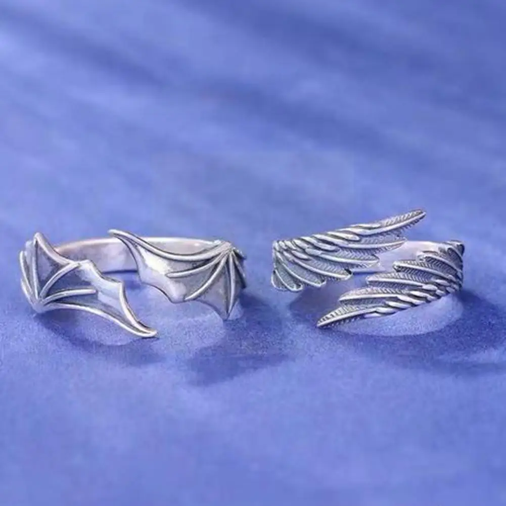 

Angel/Devil Couple Open Rings Adjustable For Women Men Lover Engagement Wedding Valentine'Day Gift G3Z8