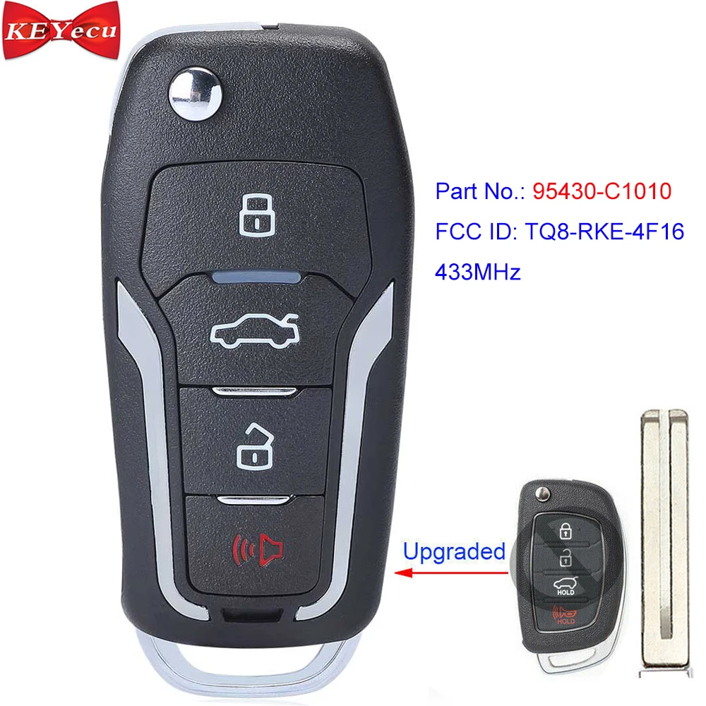 KEYECU для Hyundai Sonata 2014 2015 2016 2017 2018 Модернизированный дистанционного брелок 95430 C1010 FCC