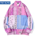 Гавайские рубашки с рисунком бандана, цветные блоки, пляжные праздничные повседневные рубашки с длинным рукавом, топы для вечевечерние, блузка хараджуку WY319