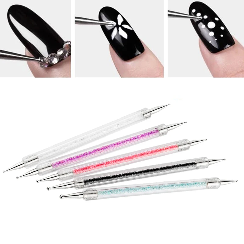 5 шт./компл. двухконцевая цветная ручка для рисования прозрачный лак ногтей