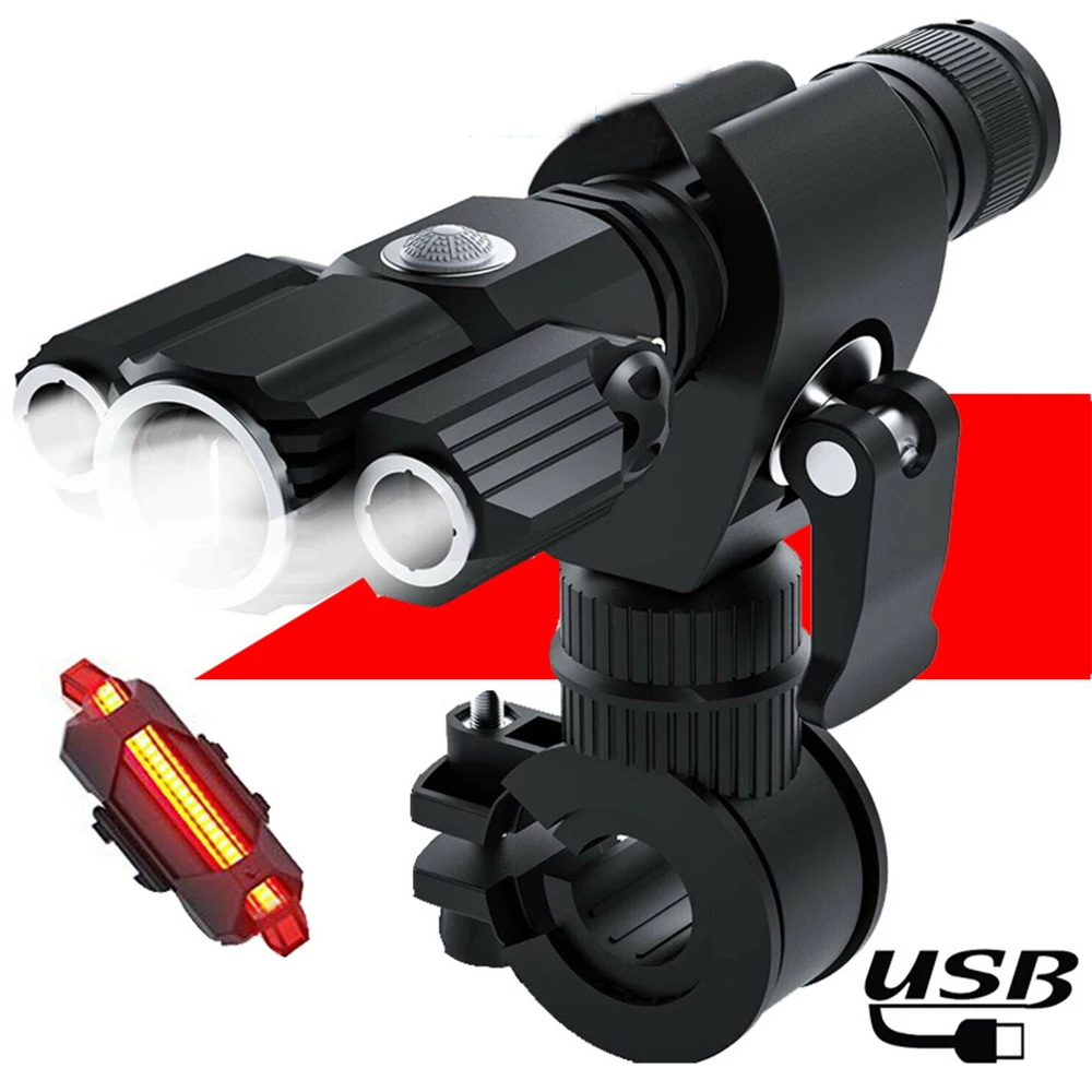 Велосипедный комплект зарядка через USB мощный светодиодный фсветильник