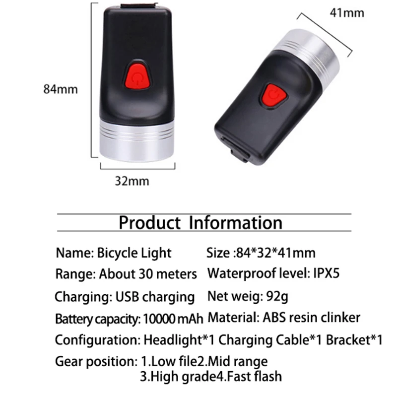 CYCLE ZONE LED Torch Super Bright Bicycle Light Rechargeable Cycling Front Bike Lights Lamp Waterproof Safety Flashlight | Спорт и