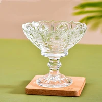 new glass candy jar tall sugar bowl crystal living room decoration snack bowl ice cream bowls