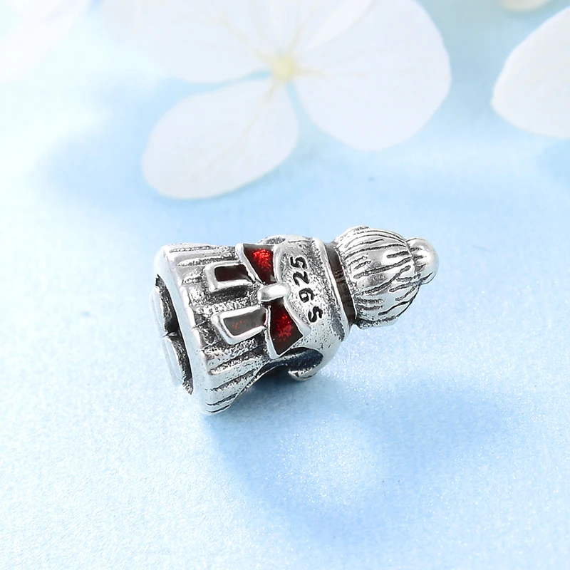 Рождественские эмалированные бусины с изображением бабушки из стерлингового