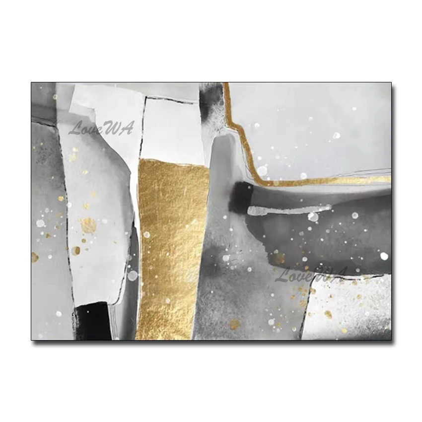 

Decorative Abstract Gold Foil Design Canvas Oil Painting Modern Gallery Wall Hangings Pictures Canvas Wall Art For Home Decor