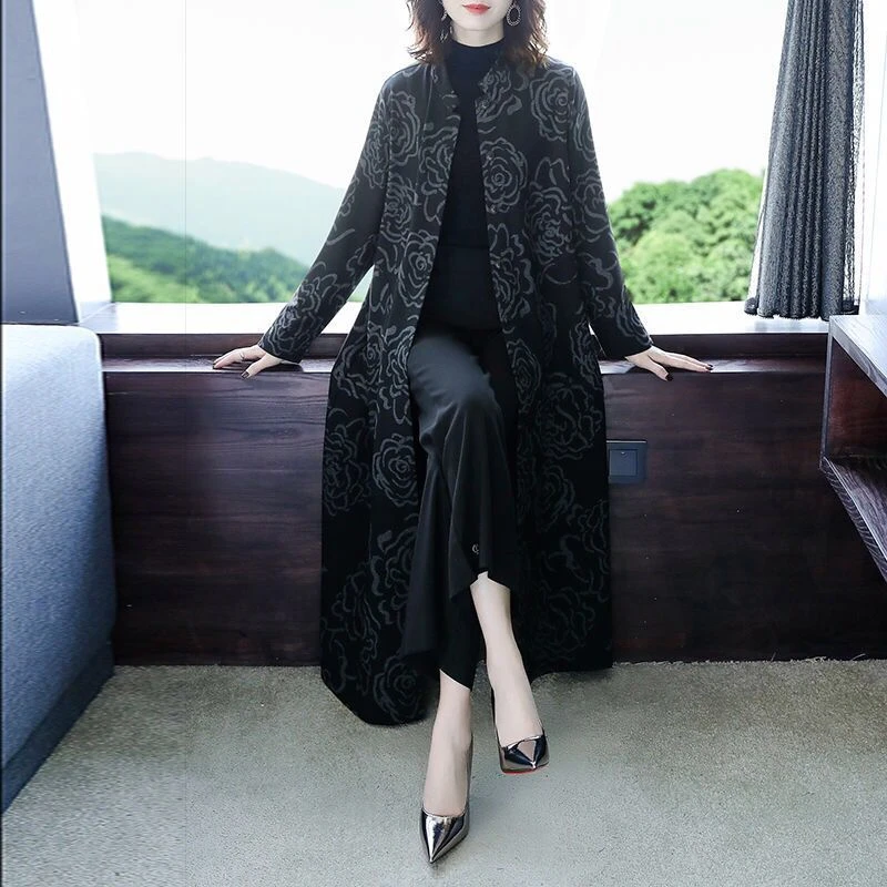 Новое поступление 2020 Осенний длинный кардиган тонкое пальто для женщин ветровка