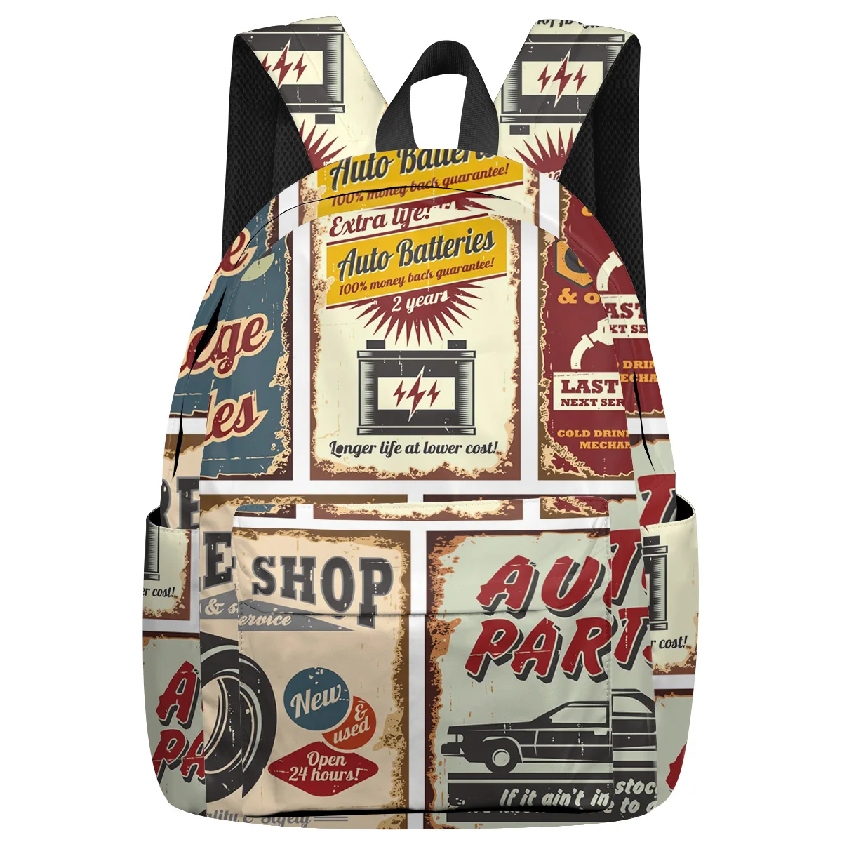 Винтажный рюкзак для женщин и мужчин с постером дорожного автомобиля дорожные