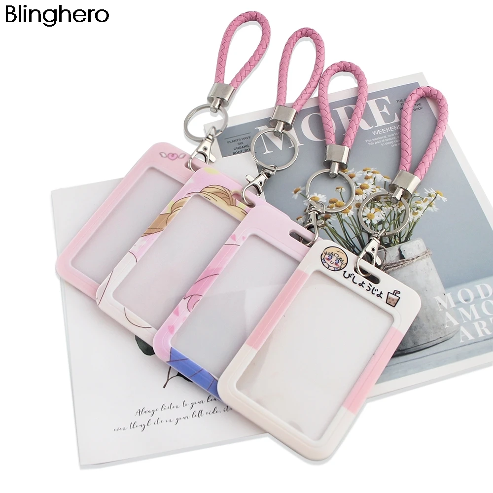 

20pcs/lot BH1301 Blinghero Anime Work Card Holders With Lanyard Sunflower Credit Card Card Bus Holder Identity With Neck Strap