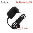 Блок питания для Raspberry Pi 4, зарядное устройство с адаптером типа C, 5 В, 3 А, для Европы, США, Австралии, Великобритании, для Raspberry Pi 4, Модель B, USB